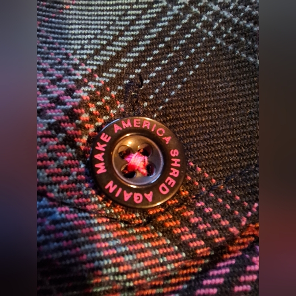 Mens Dixxon Shreddy Flannel XL Pink Blue Black - Picture 5 of 6